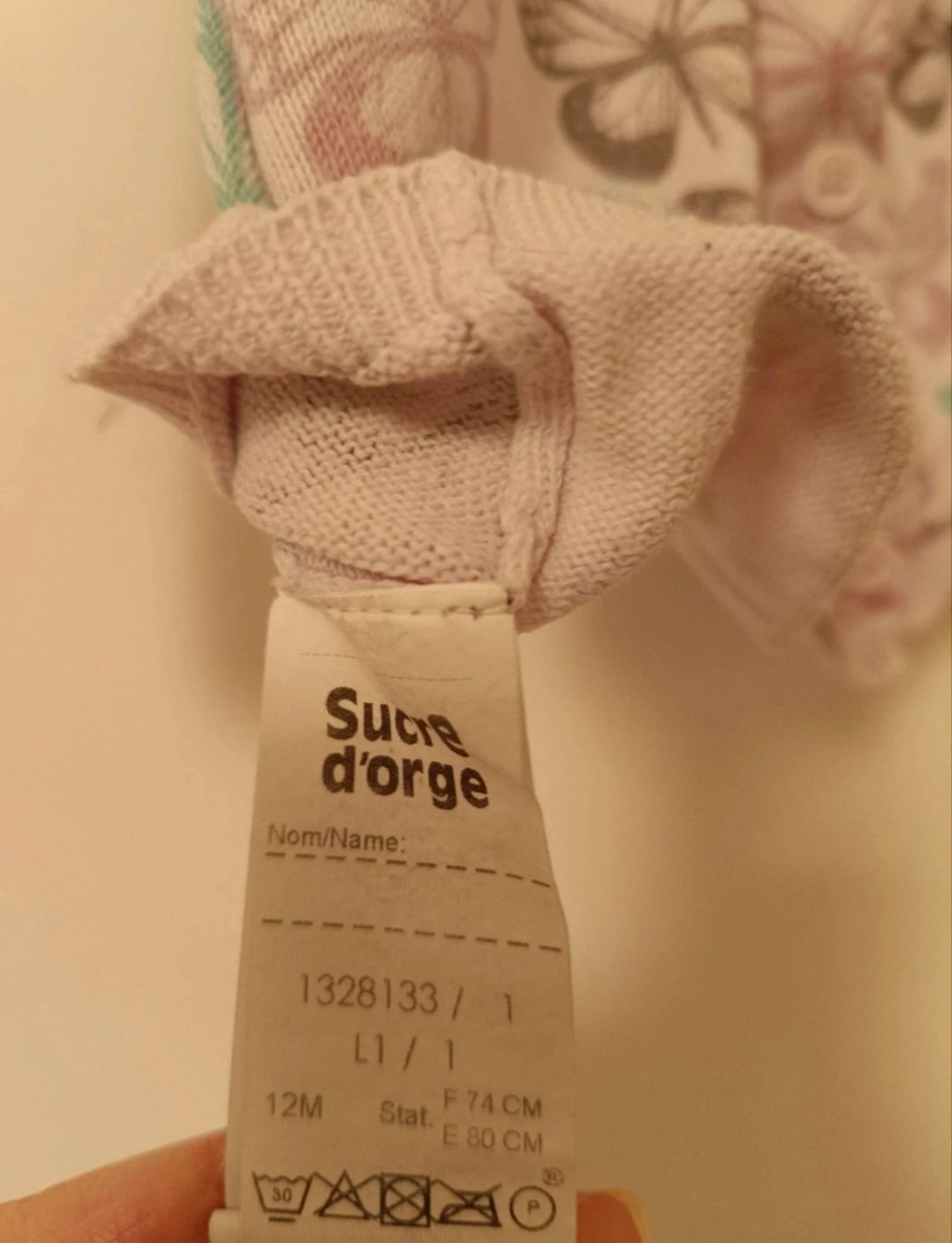 Túnica de malha com borboletas Sucre d'orge – 12 meses (74/80 cm) – Muito bom estado – photo 3
